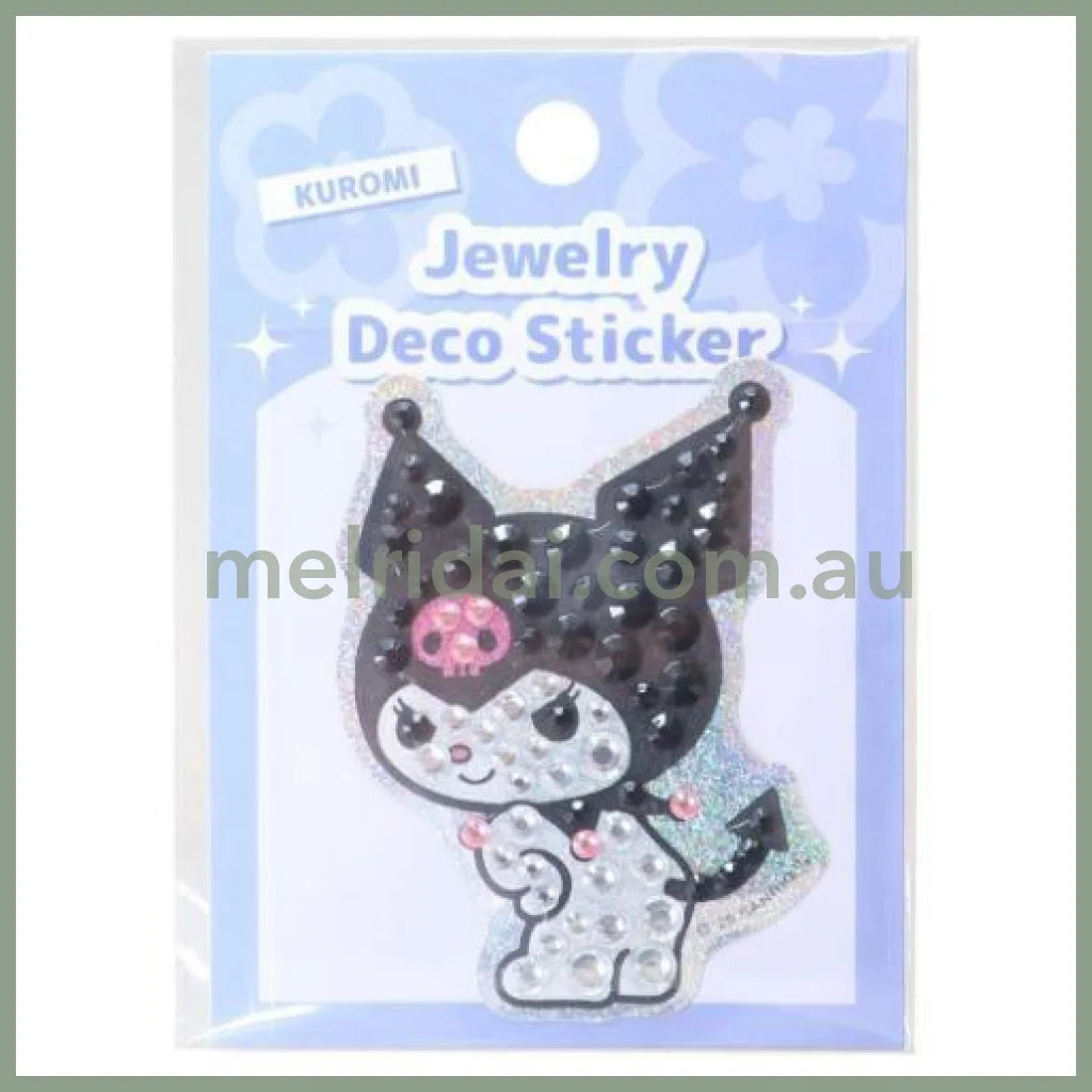 SANRIO | Kuromi Jewelry Deco Sticker 65×73×5mm (Gogo Gal Collection Glitter)