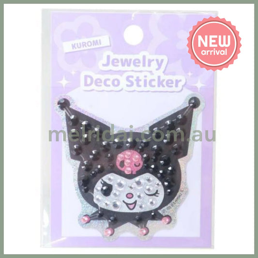 SANRIO | Kuromi Jewelry Deco Sticker 65×73×5mm (Gogo Gal Collection Glitter Face)