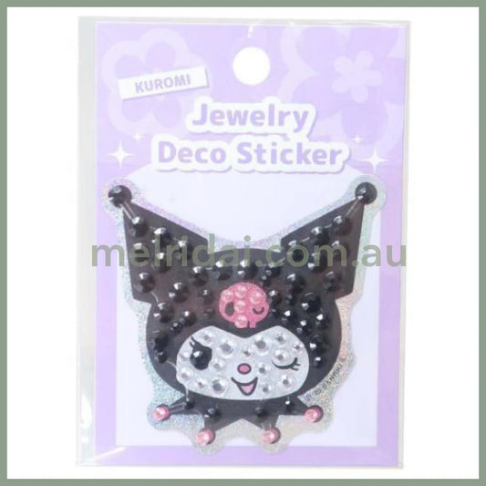 SANRIO | Kuromi Jewelry Deco Sticker 65×73×5mm (Gogo Gal Collection Glitter Face)