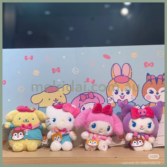 SANRIO | Kuromi Mascot Holder Bag Charm Plush Keychain 145×115×80mm (Retro Japanese Candy Kuppy Ramune)