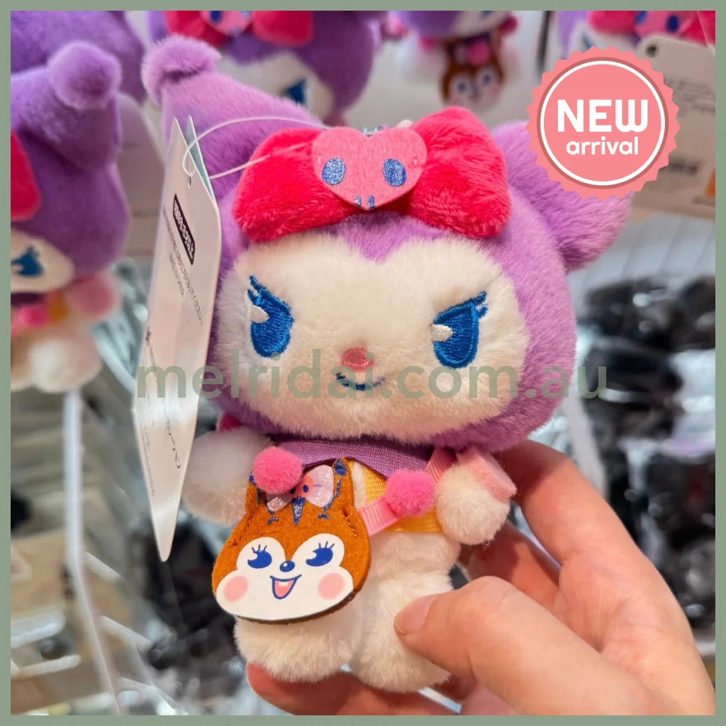 SANRIO | Kuromi Mascot Holder Bag Charm Plush Keychain 145×115×80mm (Retro Japanese Candy Kuppy Ramune)