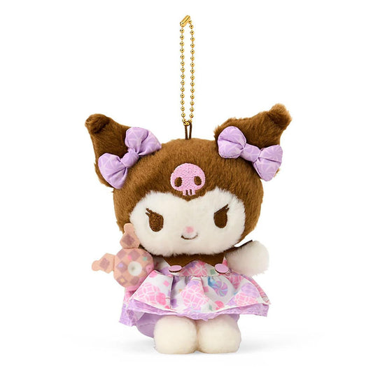 SANRIO | Kuromi Mascot Holder Plush Keychain 12.7 x 12.4 x 6.3cm (Nagomi Pastel)