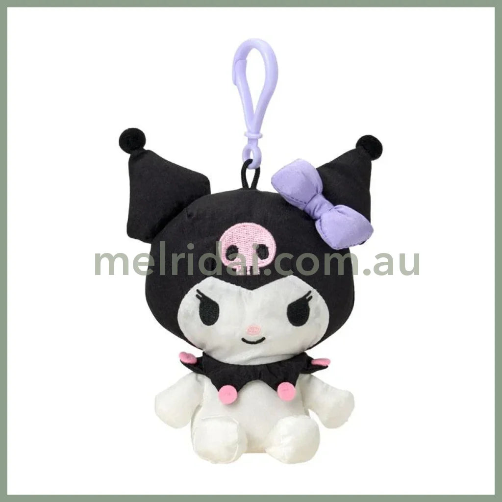 SANRIO | Kuromi Mascot Holder Plush Keychain 10cm x 9cm x 12cm (Fluffy Kids/Fuwasha Kids)