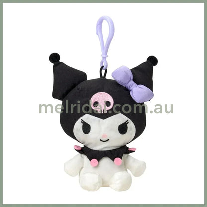 SANRIO | Kuromi Mascot Holder Plush Keychain 10cm x 9cm x 12cm (Fluffy Kids/Fuwasha Kids)