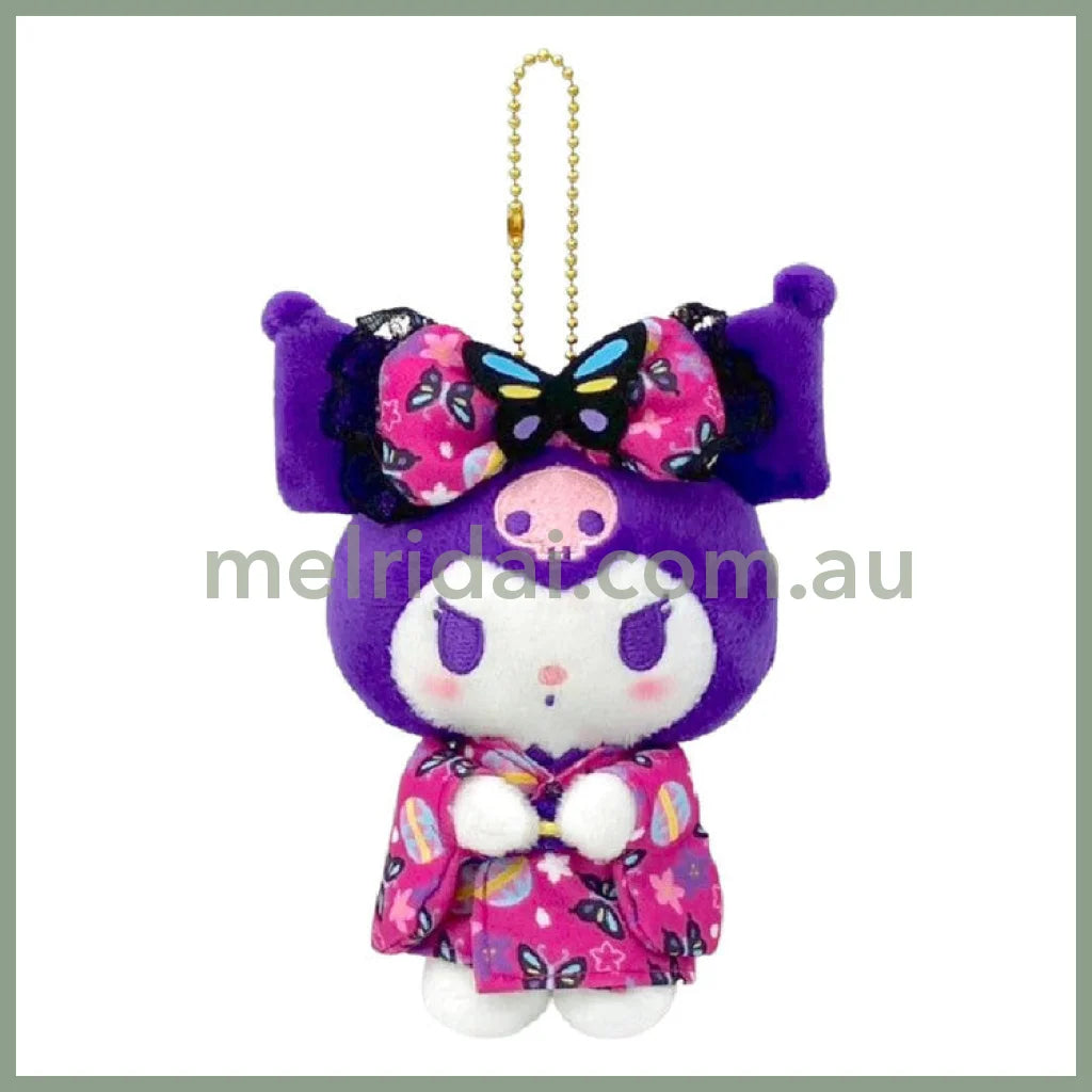 Sanrio | Kuromi Mascot Holder Plush Keychain 11×6×15Cm (Butterfly Kimono)