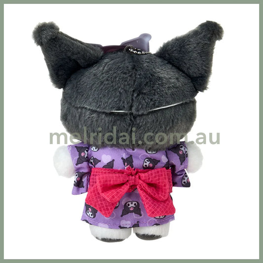SANRIO | Kuromi Mascot Holder Plush Keychain Bag Charm 10.5×6.5×14.5cm (Summer Festival Character!)