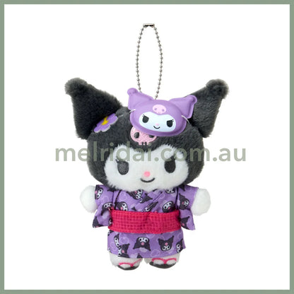 SANRIO | Kuromi Mascot Holder Plush Keychain Bag Charm 10.5×6.5×14.5cm (Summer Festival Character!)