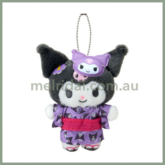 SANRIO | Kuromi Mascot Holder Plush Keychain Bag Charm 10.5×6.5×14.5cm (Summer Festival Character!)