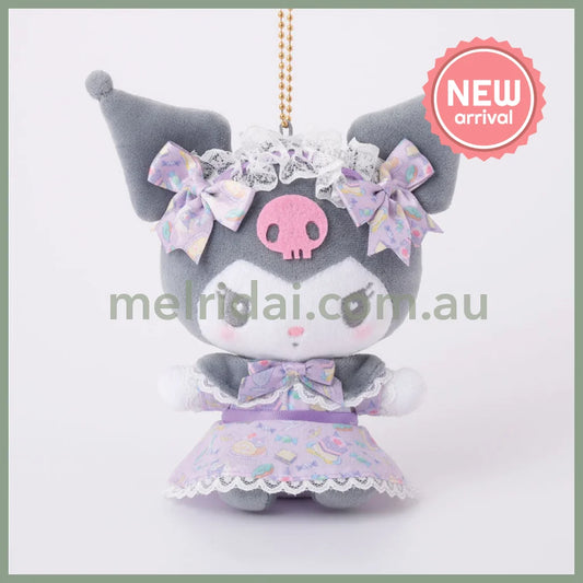SANRIO | Kuromi Mascot Holder Plush Keychain Bag Charm 100mm Approx. (Romantic Sweets)