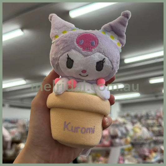 SANRIO | Kuromi Mascot Holder Plush Keychain Bag Charm 13 x 7.5 x 7cm (Pot / Plant)