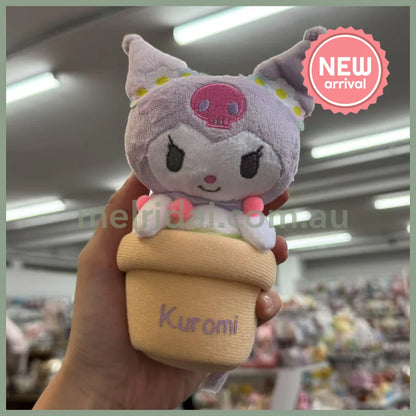 SANRIO | Kuromi Mascot Holder Plush Keychain Bag Charm 13 x 7.5 x 7cm (Pot / Plant)