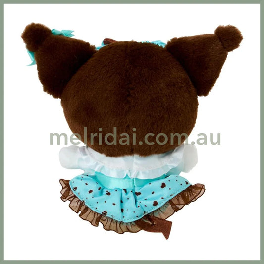 SANRIO | Kuromi Mascot Holder Plush Keychain Bag Charm 14.2 x 13.3 x 5.7cm (Choco Mint Series)