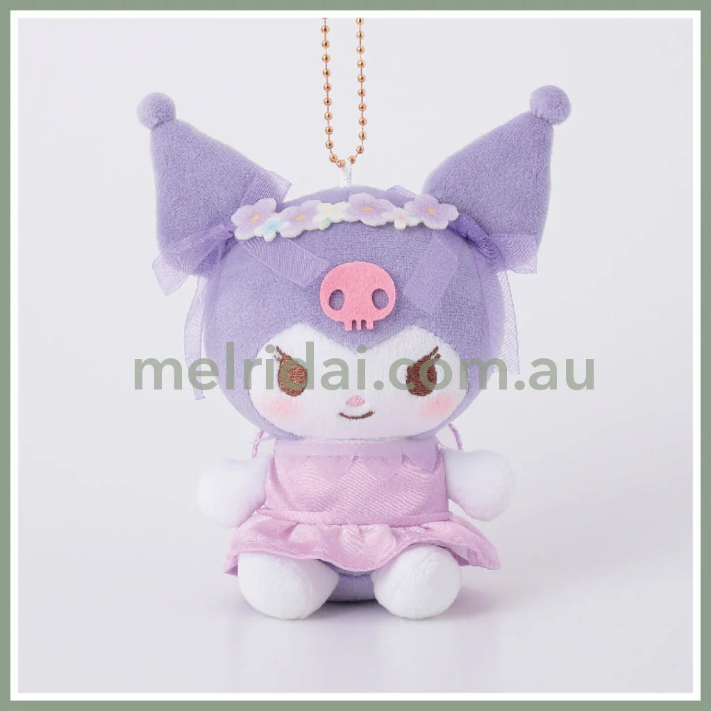 SANRIO | Kuromi Mascot Holder Plush Keychain Bag Charm 95mm Approx. (Floral Fairies)