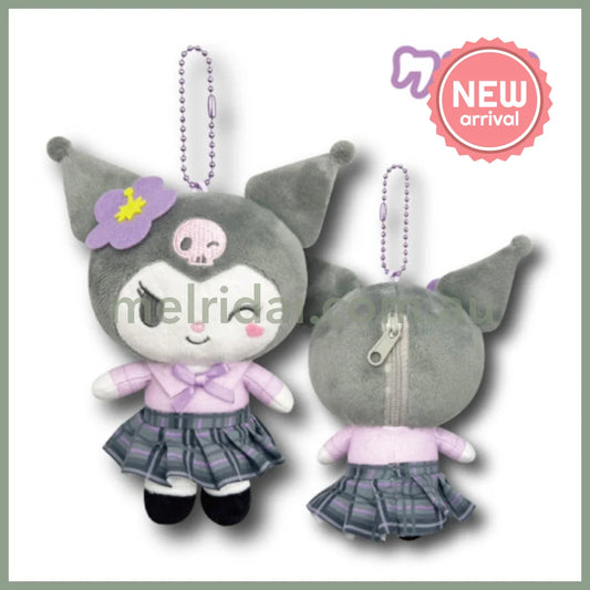 SANRIO | Kuromi Mascot Holder Plush Keychain Mini Pouch 1.0 x 11.0 x 16.0cm (Gal Series)