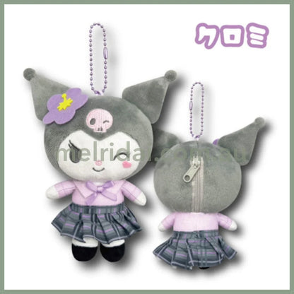 SANRIO | Kuromi Mascot Holder Plush Keychain Mini Pouch 1.0 x 11.0 x 16.0cm (Gal Series)