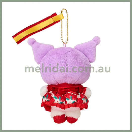 SANRIO | Kuromi Mascot Holder Plush Keychain W11×D7×H15.5cm (Strawberry News 50th Anniversary)