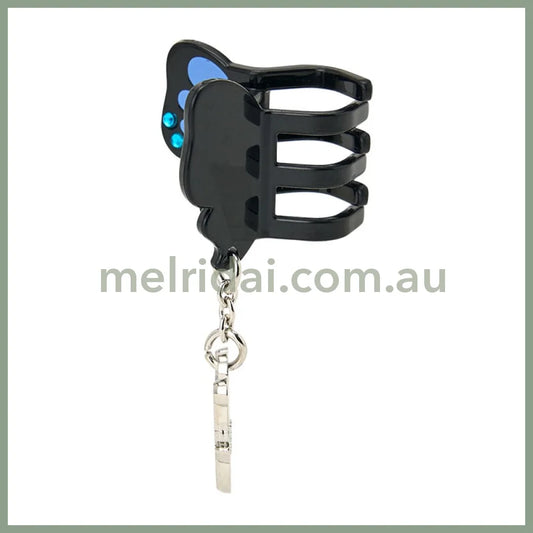 SANRIO | Kuromi Mini Hair Clip Set with Swaying Charm 30×25×25mm (Butterfly)