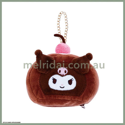 SANRIO | Kuromi Mini Pouch Die-Cut Pouch Bag Charm Keychain H18 x W11 x D8cm (Roll Cake)