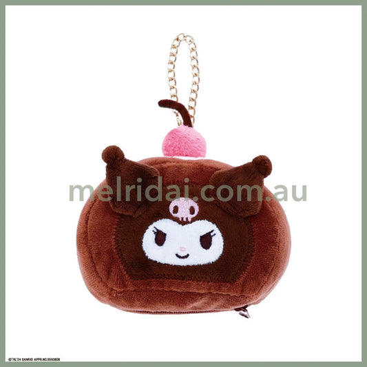 SANRIO | Kuromi Mini Pouch Die-Cut Pouch Bag Charm Keychain H18 x W11 x D8cm (Roll Cake)