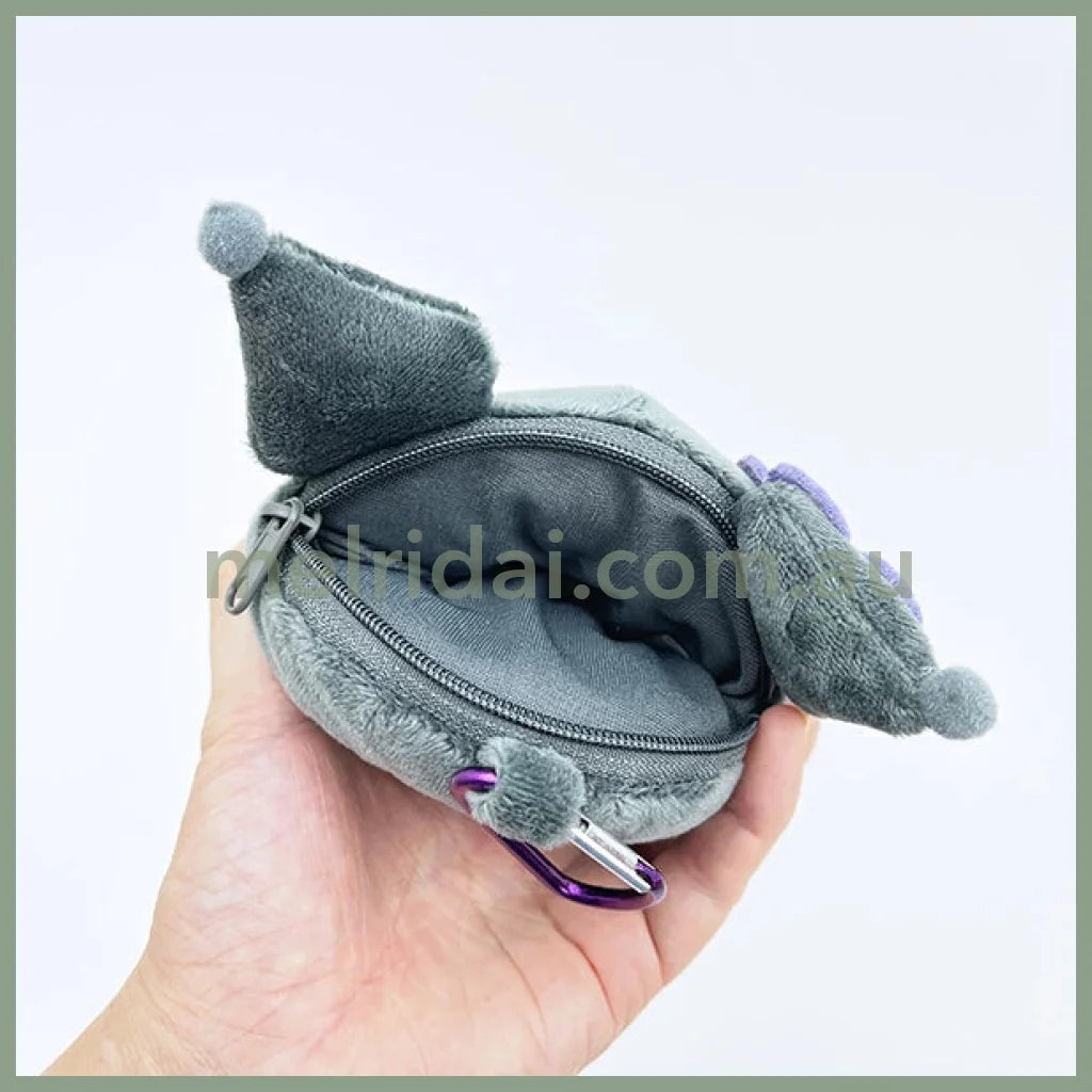 SANRIO | Kuromi Mini Pouch with Carabiner Bag Charm Plush keychain 185x120x55mm (Y2K)