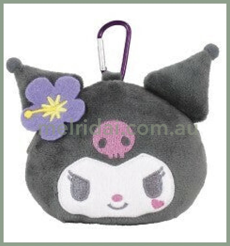 SANRIO | Kuromi Mini Pouch with Carabiner Bag Charm Plush keychain 185x120x55mm (Y2K)
