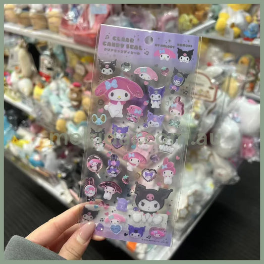 SANRIO | Kuromi & My Melody Clear Plump 3D Sticker 200×90mm (Candy)