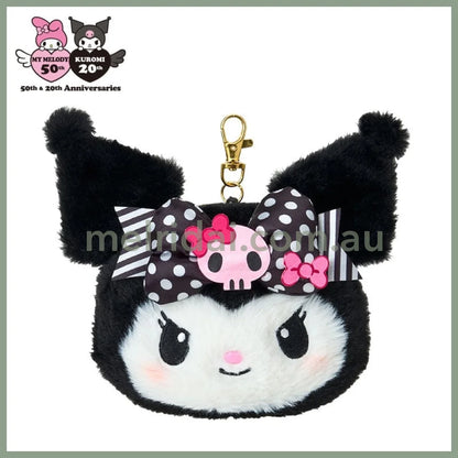 SANRIO | Kuromi Pass Case W18 x H14.5 x D6 cm (My Melody 50th Anniversary & Kuromi 20th Anniversary/Black Pink Party)