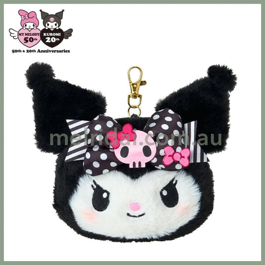SANRIO | Kuromi Pass Case W18 x H14.5 x D6 cm (My Melody 50th Anniversary & Kuromi 20th Anniversary/Black Pink Party)