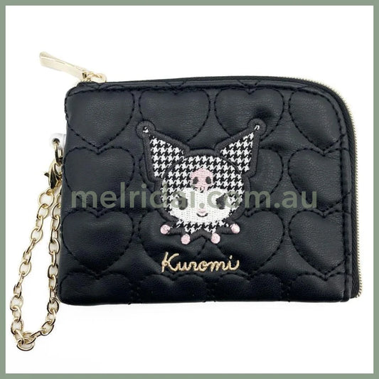SANRIO | Kuromi Pass Holder Zipper Pouch with Reel W125×H80×D15mm (Monotone)