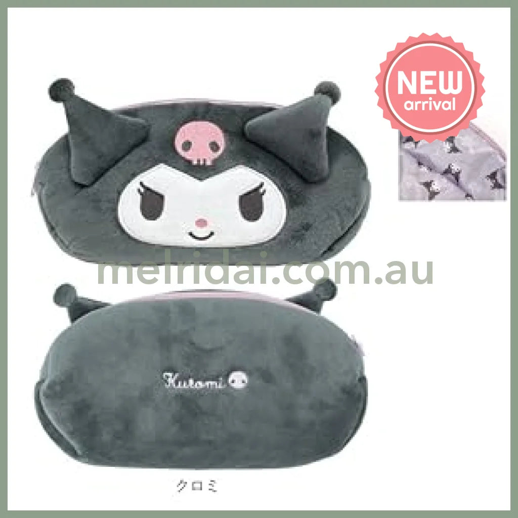 SANRIO | Kuromi Plush Face Pencil Pouch Pen Case 9.7 x 19 x 5cm