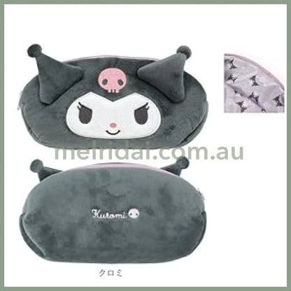 SANRIO | Kuromi Plush Face Pencil Pouch Pen Case 9.7 x 19 x 5cm
