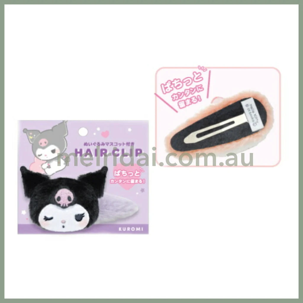 SANRIO | Kuromi Plush Fluffy Hair Clip Munyatto H50×W100×D35mm