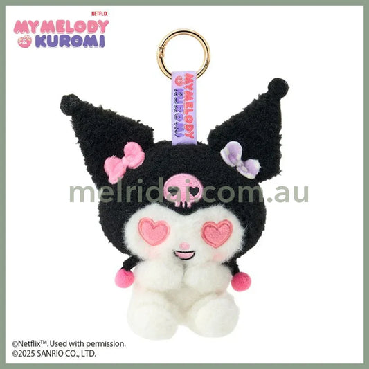 SANRIO | Kuromi Plush Mascot Holder Keychain Bag Charm W13×D6.5×H16cm (Netflix My Melody & Kuromi)