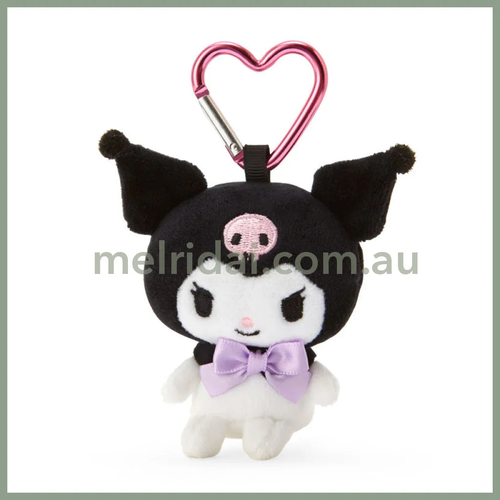 Sanrio｜Kuromi Plush Mascot Holder With Heart Carabiner About 9Cm