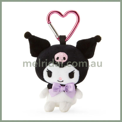 Sanrio｜Kuromi Plush Mascot Holder With Heart Carabiner About 9Cm