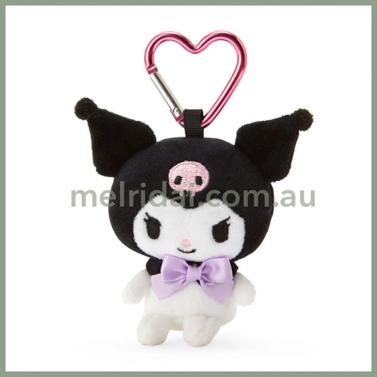 Sanrio｜Kuromi Plush Mascot Holder With Heart Carabiner About 9Cm