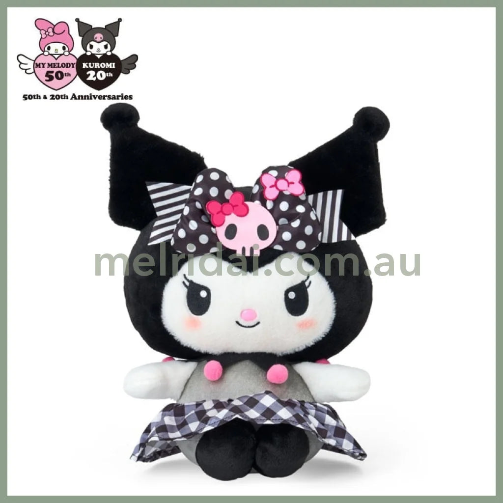 SANRIO | Kuromi Plush Toy M W21 x H35 x D17 cm (My Melody 50th Anniversary & Kuromi 20th Anniversary/Black Pink Party)