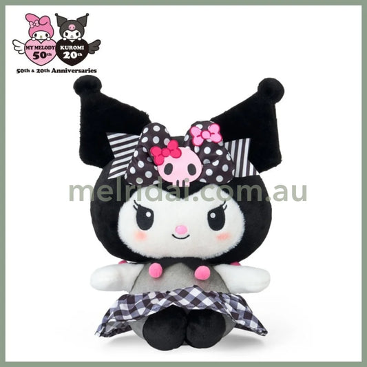 SANRIO | Kuromi Plush Toy M W21 x H35 x D17 cm (My Melody 50th Anniversary & Kuromi 20th Anniversary/Black Pink Party)