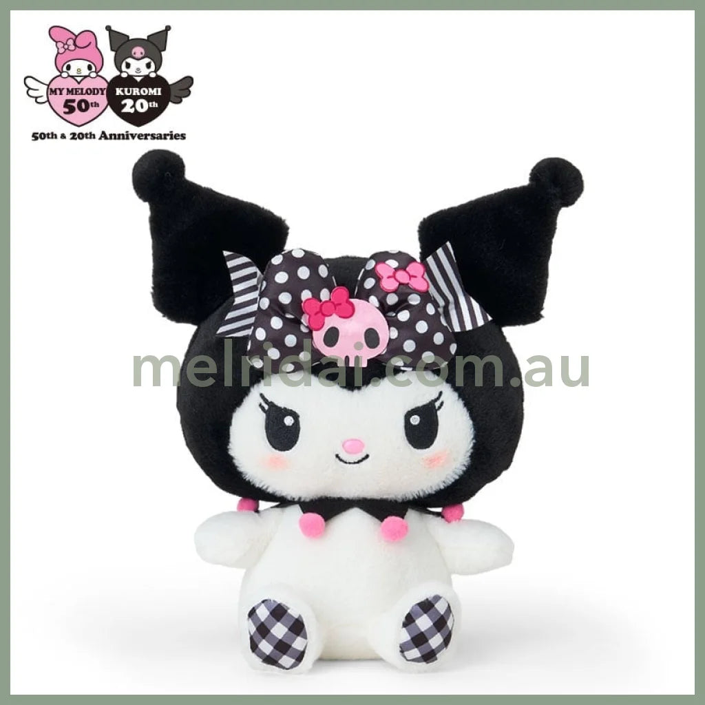 SANRIO | Kuromi Plush Toy S W16.5 x H26 x D12 cm (My Melody 50th Anniversary & Kuromi 20th Anniversary/Black Pink Party)