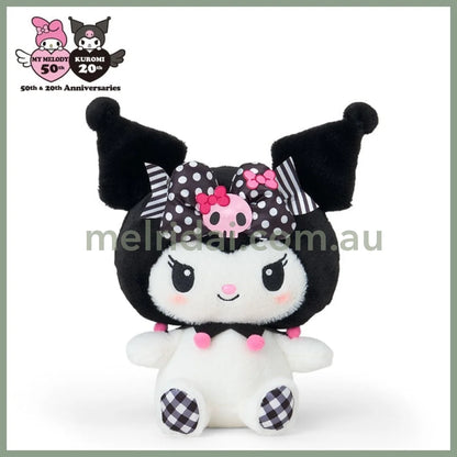 SANRIO | Kuromi Plush Toy S W16.5 x H26 x D12 cm (My Melody 50th Anniversary & Kuromi 20th Anniversary/Black Pink Party)