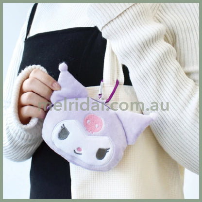 SANRIO | Kuromi Plush Zipper Mascot Mini Pouch with Carabiner 200×110×50mm