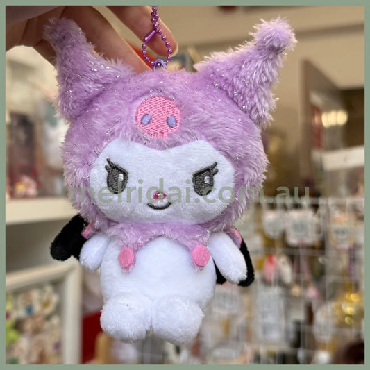 SANRIO | Kuromi - Purple Sitting Mascot Holder / Plush Keychain / Bag Charm H110 x W127 x D73mm (Angel and Devil Serie)