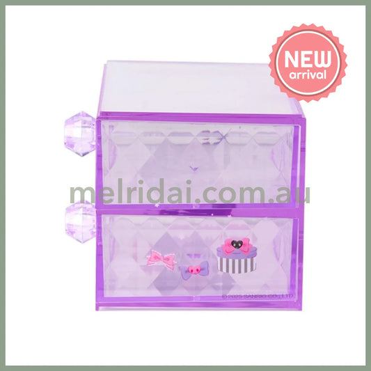 SANRIO | Kuromi Stacking Chest Drawer 163×93×90mm (Relaxing)