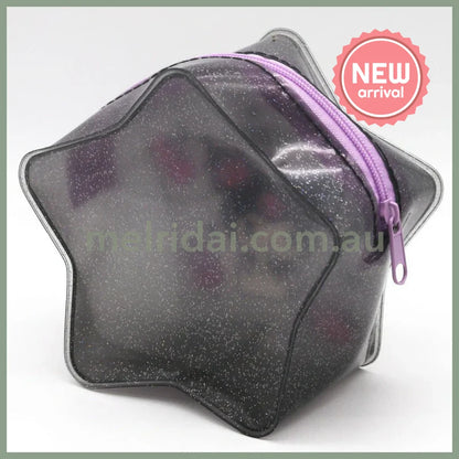 SANRIO | Kuromi Star Shaped Clear Pouch with Zipper 115×120×65mm