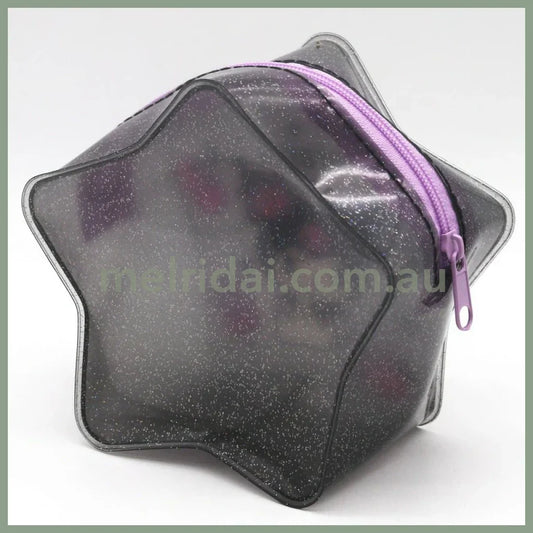 SANRIO | Kuromi Star Shaped Clear Pouch with Zipper 115×120×65mm