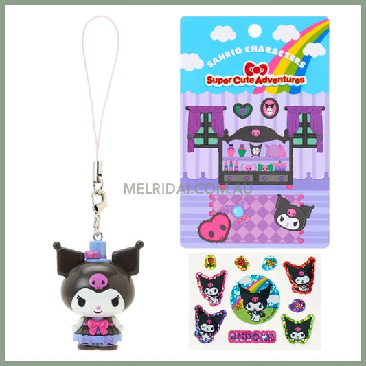 SANRIO | Kuromi Strap And Sticker Set 106x90x37mm (Super Cute Adventures My Dream Smartphone)
