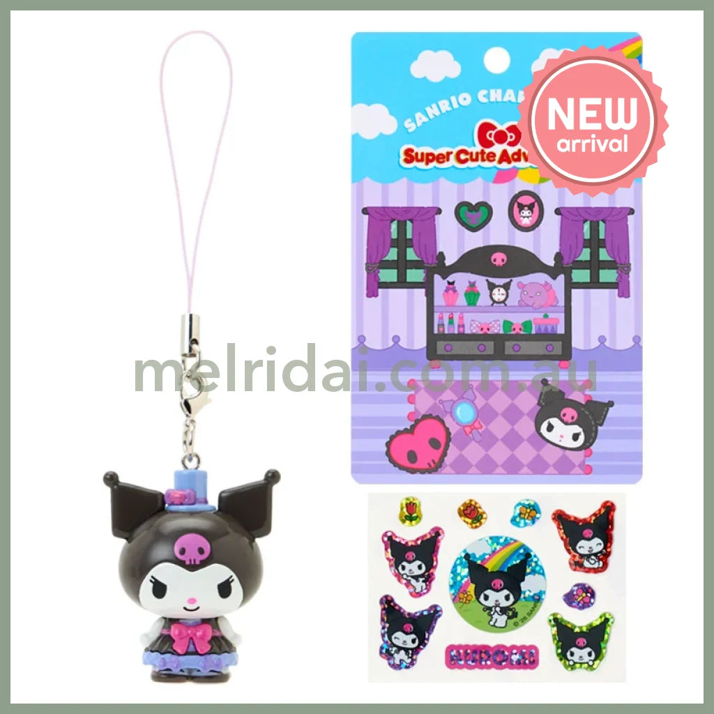 SANRIO | Kuromi Strap And Sticker Set 106x90x37mm (Super Cute Adventures My Dream Smartphone)