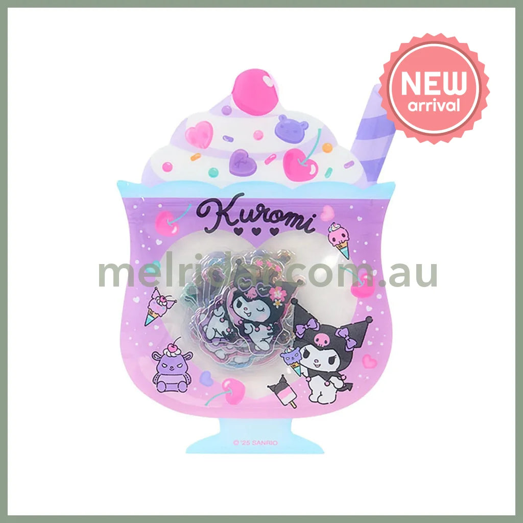 SANRIO | Kuromi Summer Stickers with Zipper Case 12.4 x 8.9 x 1cm (Cream Soda)