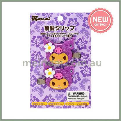 SANRIO | Kuromi Tanned Bangs Clip Hair Clip Set of 2 15×10.5×3.5cm (Endless Summer Vacation / Coconut Vacation