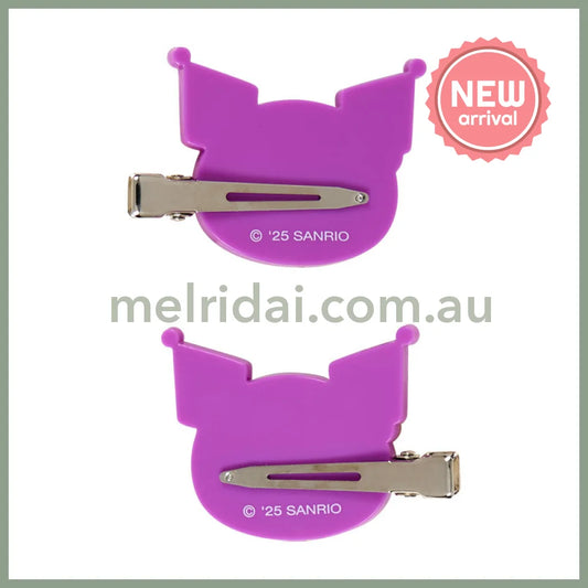 SANRIO | Kuromi Tanned Bangs Clip Hair Clip Set of 2 15×10.5×3.5cm (Endless Summer Vacation / Coconut Vacation